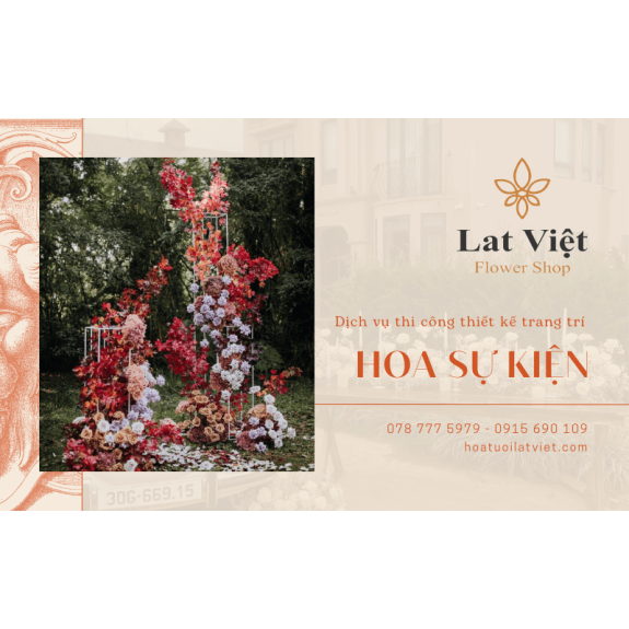 Dịch vụ thi công thiết kế trang trí hoa sự kiện tại Đà Lạt của Lat Việt Flower