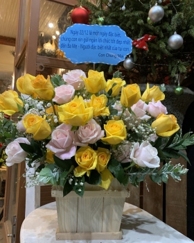 Giỏ Hoa Chúc Mừng - Giỏ Hoa Tươi LV-0706