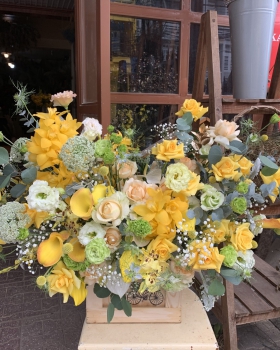 Giỏ Hoa Chúc Mừng, Giỏ Hoa Khai Trương - Giỏ Hoa Tươi LV-0214