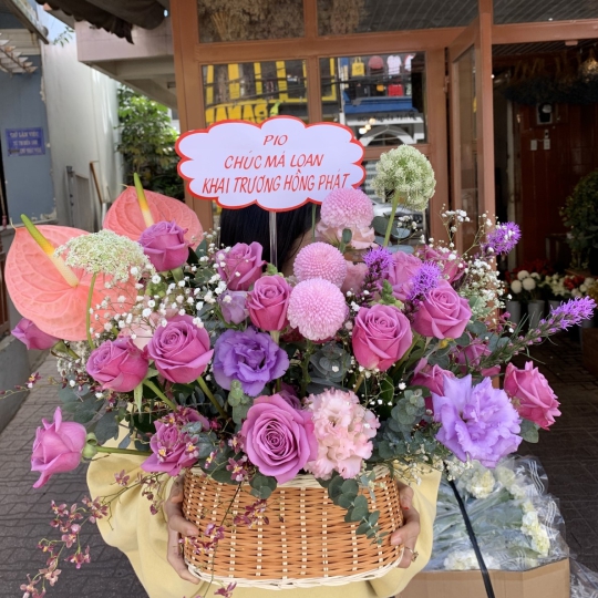 Giỏ Hoa Khai Trương - Giỏ Hoa Tươi LV4410